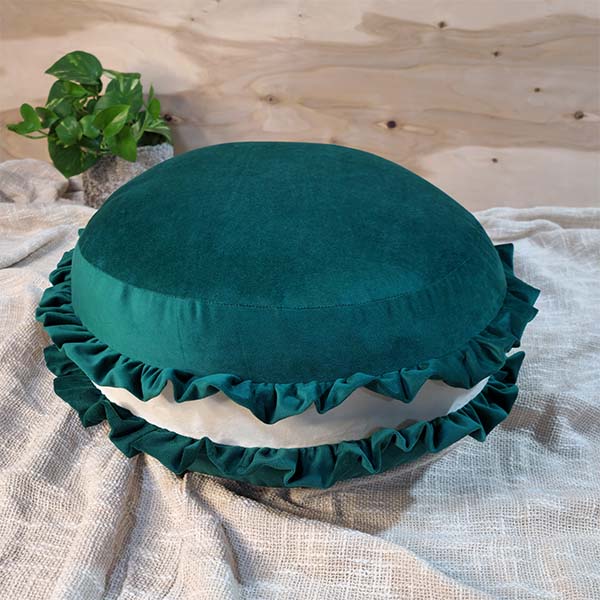 کوسن مخمل طرح ماکارون سبز 1260