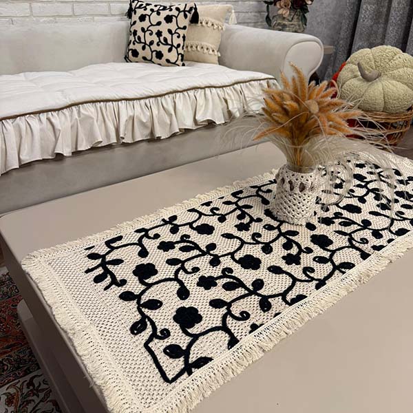 رانر حصیری گل مشکی