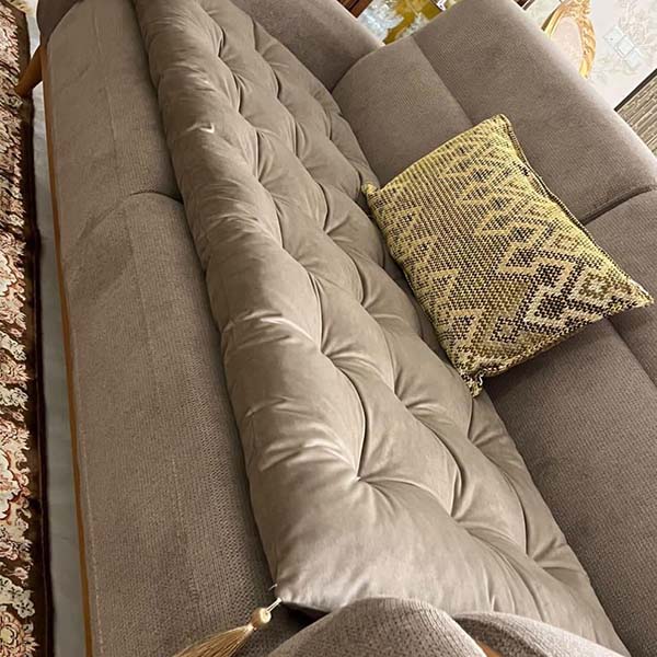 تشکچه مبل مخمل با منگوله ( پف متوسط )